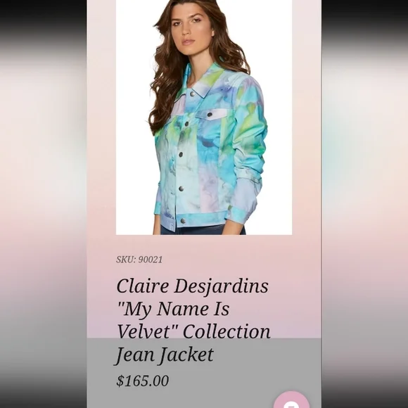 Vibrant Blue and Green Women's Jean Jacket.New No Tag.Pit To Pit 21" - Picture 7 of 7